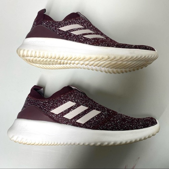 ADIDAS Ultimafusion Sneakers Slip On Maroon Purple White Running Shoes 11 Women - Picture 6 of 8